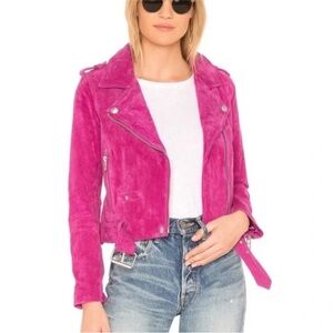 Blank NYC Fuchsia Suede Leather Jacket